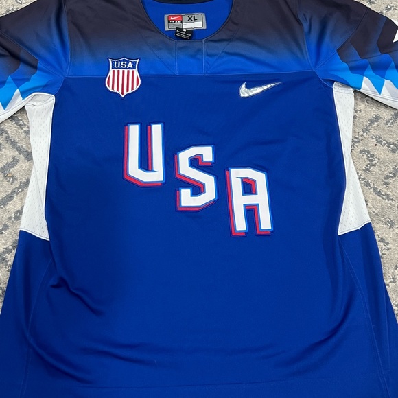 Nike Team USA Olympics Hockey Jersey Blue Home Away United States America XL - Picture 8 of 10
